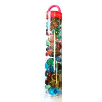 Gaming Glass Stones in Tube - Assorted Crystal (40) - ZZGames.dk