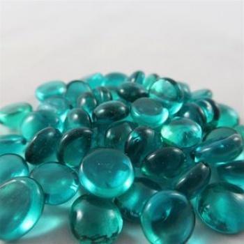 Gaming Glass Stones in Tube - Crystal Teal (40) - ZZGames.dk