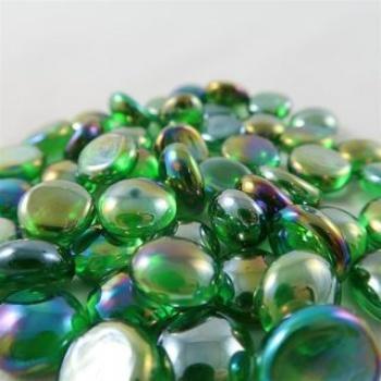 Gaming Glass Stones in Tube - Iridized Crystal Green (40) - ZZGames.dk