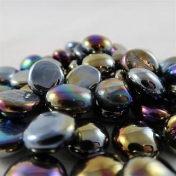 Gaming Glass Stones in Tube - Iridized Opal Black (40) - ZZGames.dk