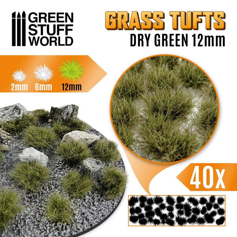 Grass TUFTS - 12mm self-adhesive - DRY GREEN - ZZGames.dk
