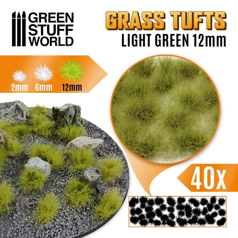 Grass TUFTS - 12mm self-adhesive - LIGHT GREEN - ZZGames.dk