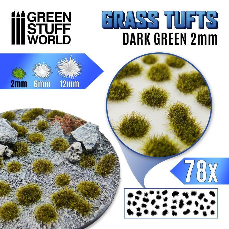 Grass TUFTs 2mm - DARK GREEN - ZZGames.dk