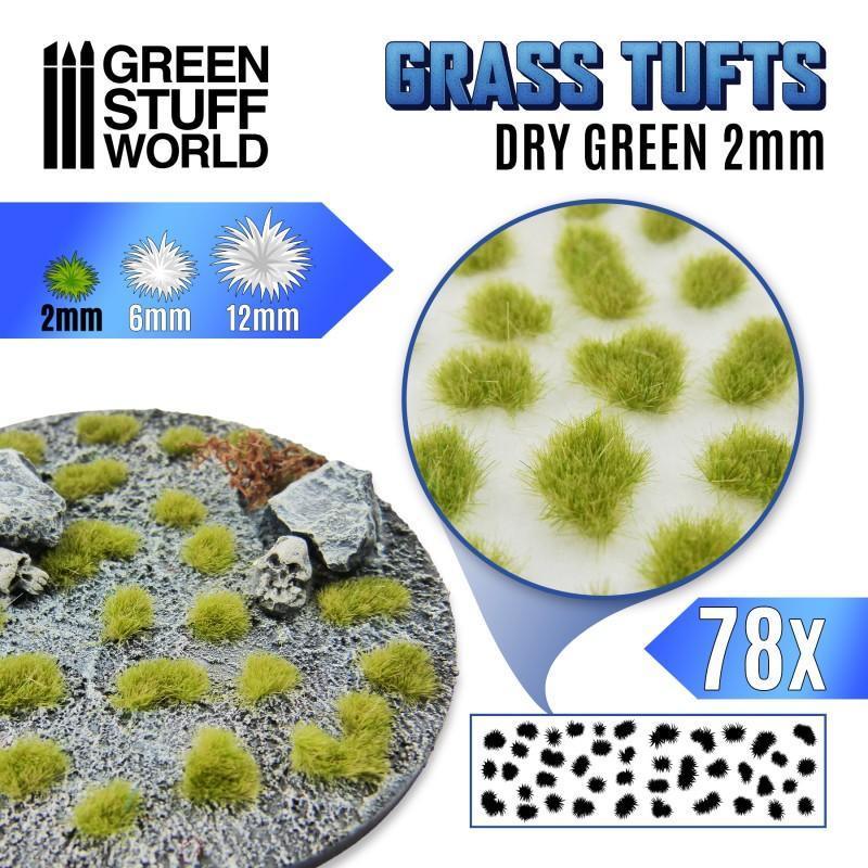 Grass TUFTs 2mm - DRY GREEN - ZZGames.dk