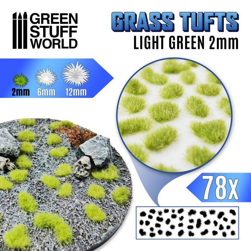 Grass TUFTS - 2mm self-adhesive - Light Green - ZZGames.dk