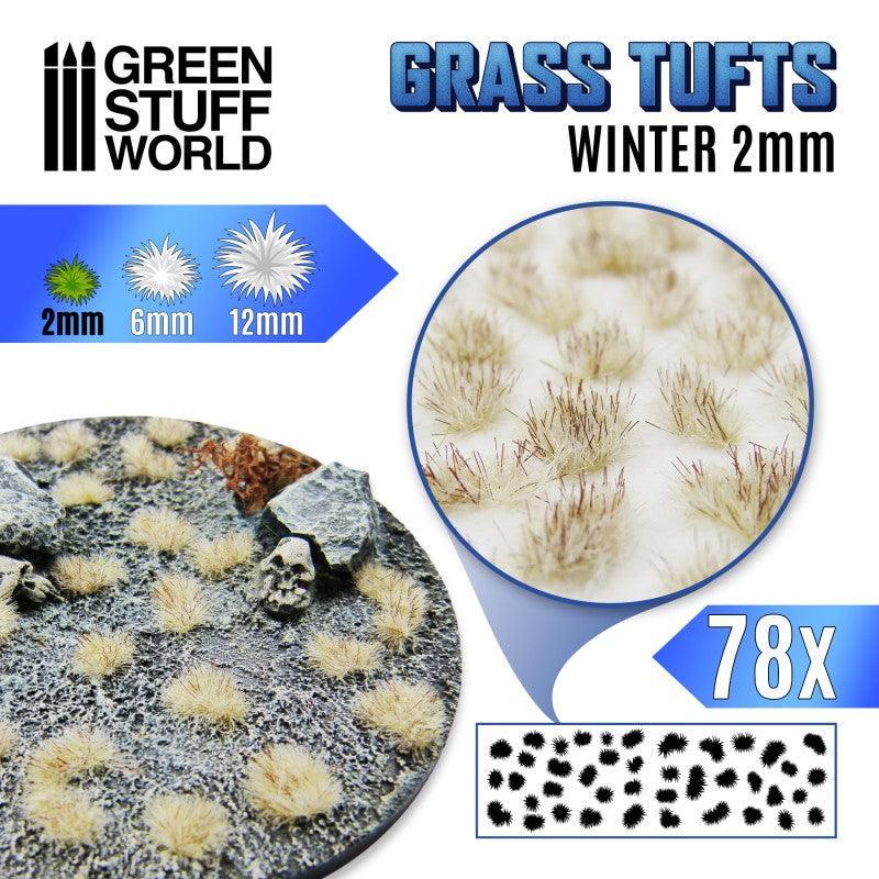 Grass TUFTS - 2mm self-adhesive - White Winter - ZZGames.dk