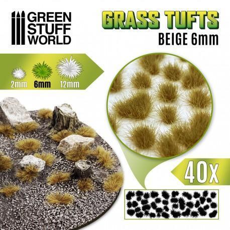 Grass TUFTs 6mm - BEIGE x40 - ZZGames.dk