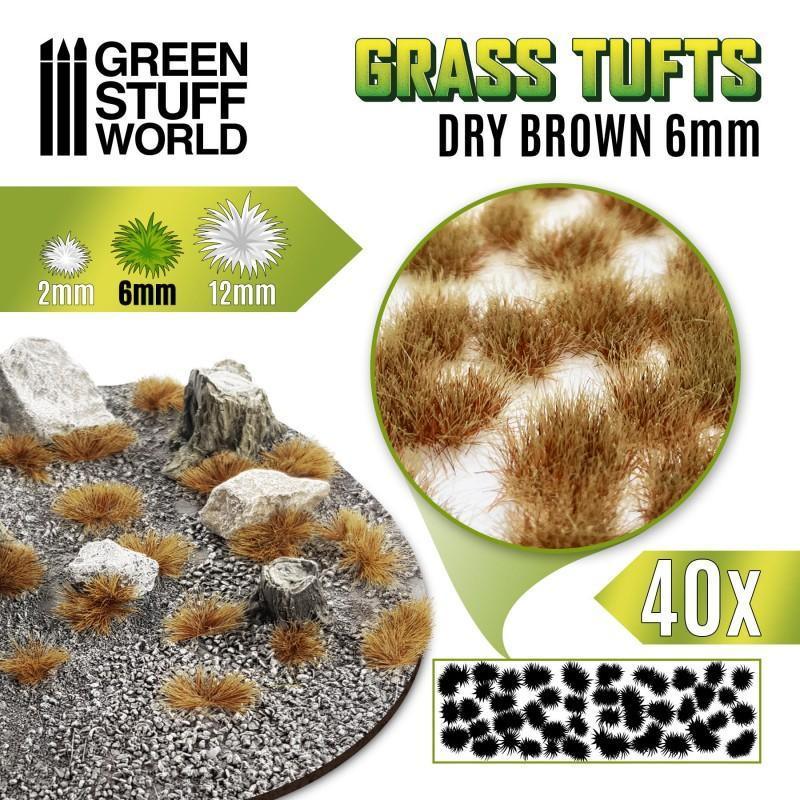 Grass TUFTs 6mm - DRY BROWN x40 - ZZGames.dk