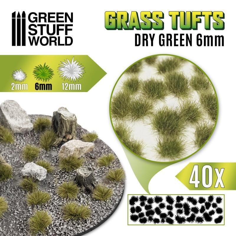 Grass TUFTs 6mm - DRY GREEN x40 - ZZGames.dk