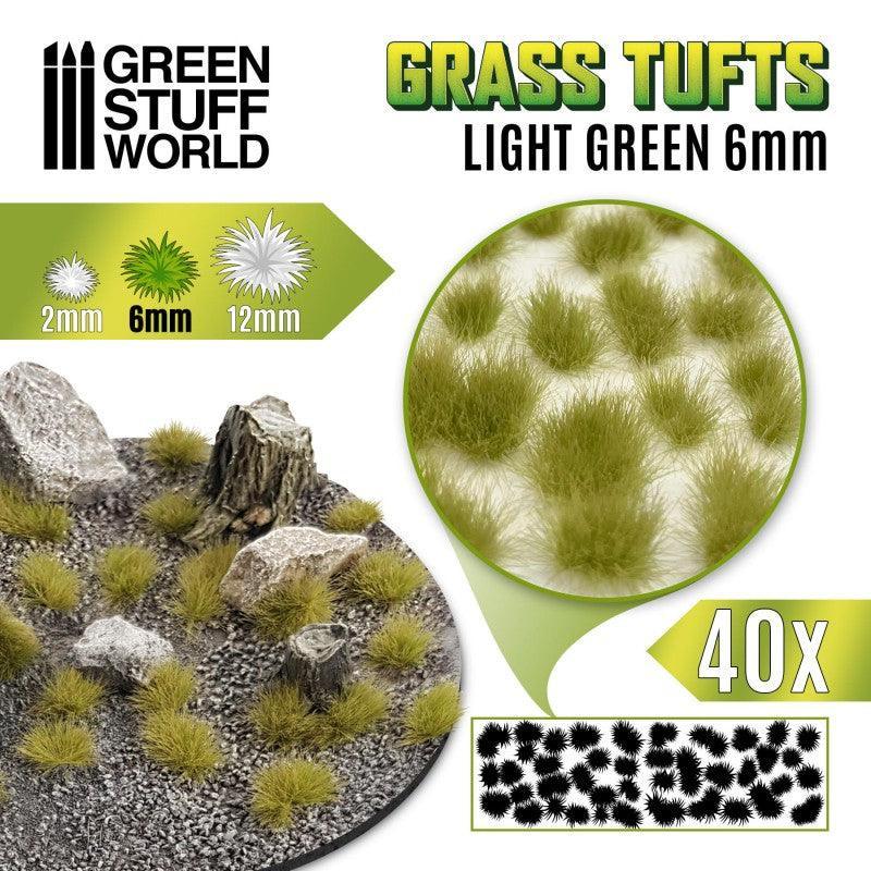 Grass TUFTS - 6mm self-adhesive - LIGHT GREEN - ZZGames.dk