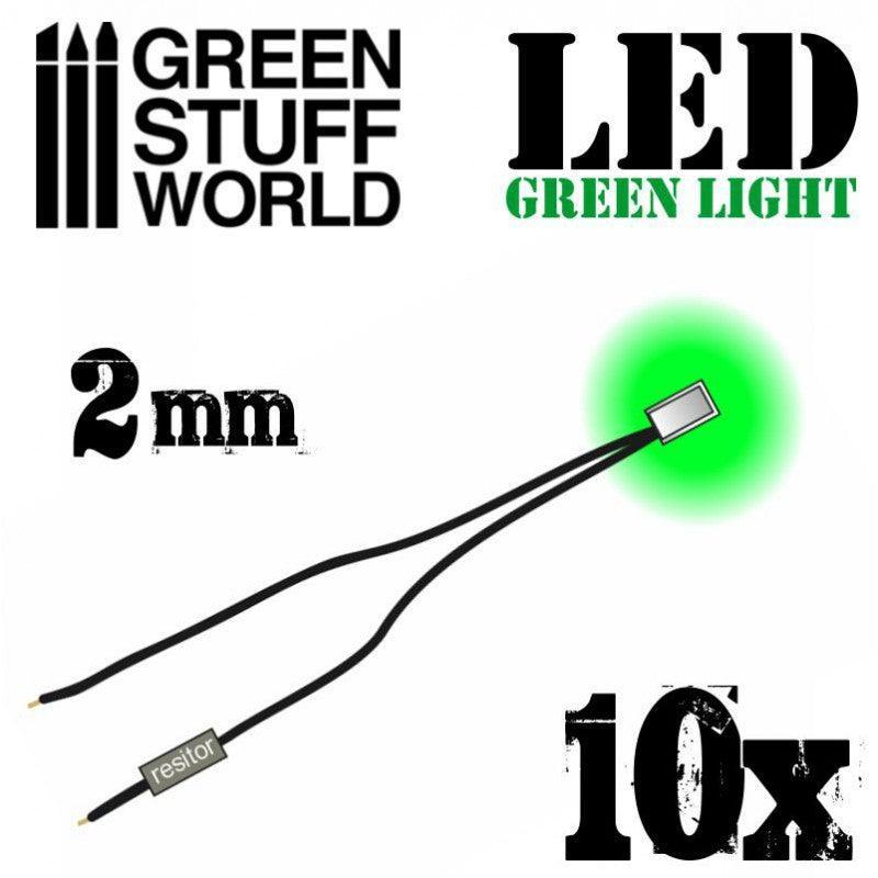Green LED Lights - 2mm - ZZGames.dk