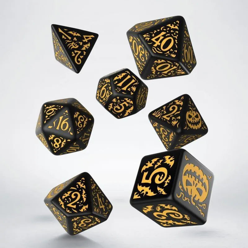 Halloween Pumpkin - Jack O’Lantern Dice Set (7) - ZZGames.dk