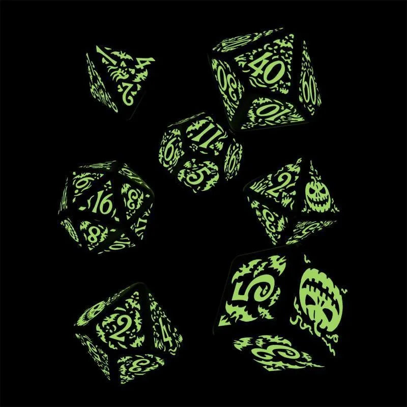 Halloween Pumpkin - Jack O’Lantern Dice Set (7) - ZZGames.dk