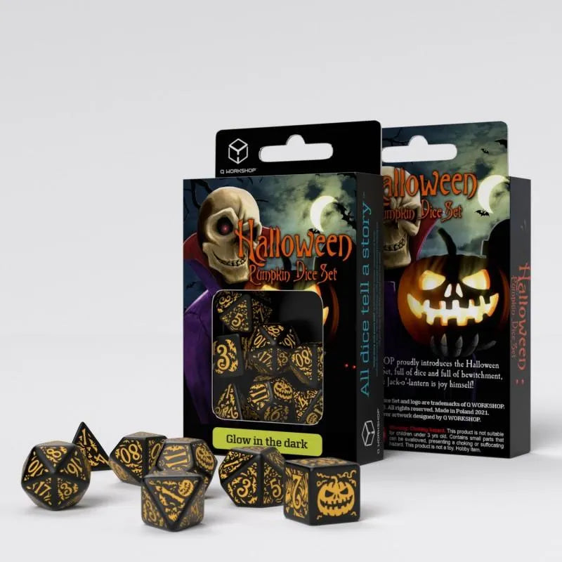 
                  
                    Halloween Pumpkin - Jack O’Lantern Dice Set (7) - ZZGames.dk
                  
                