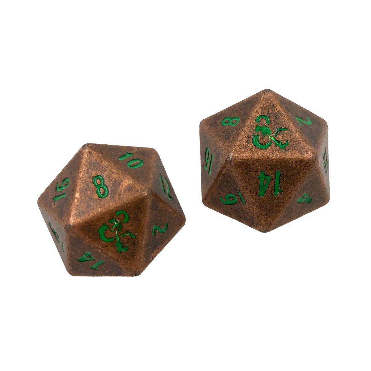 Heavy Metal Feywild Copper and Green D20 Dice Set - ZZGames.dk