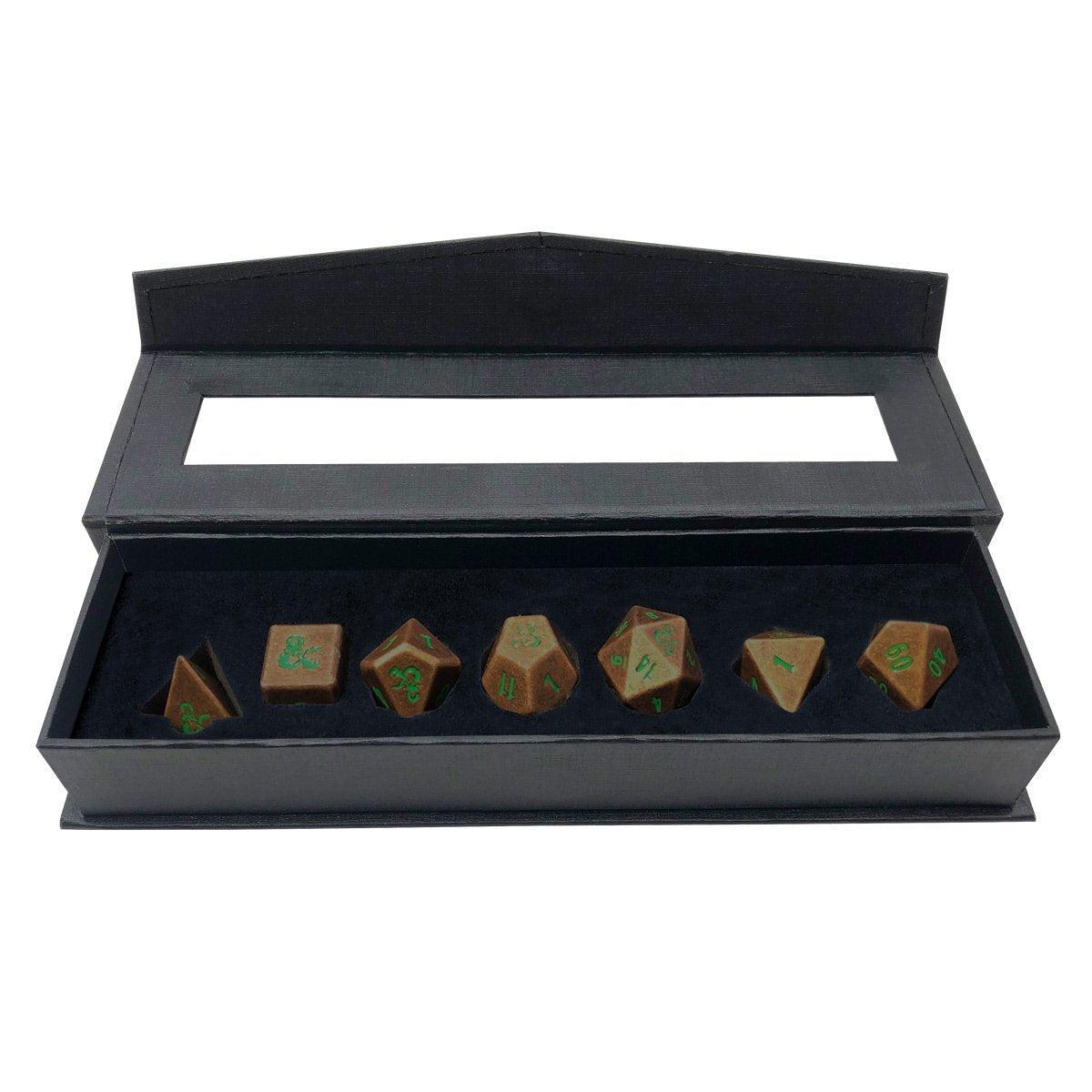 Heavy Metal Feywild Copper and Green RPG Dice Set - ZZGames.dk