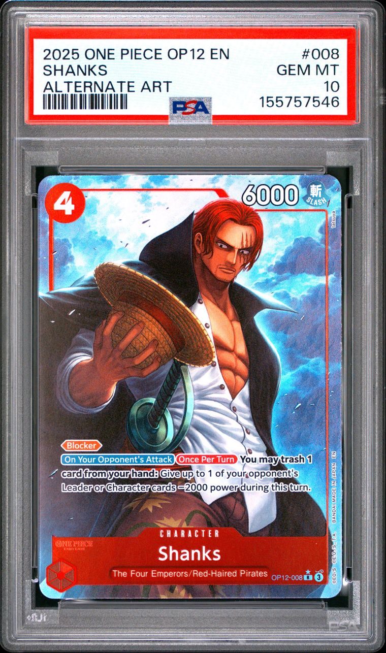 
                  
                    One Piece OP12 – Shanks (Alternate Art) #008
                  
                