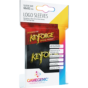 KeyForge Logo Sleeves - Black (66x92mm) - ZZGames.dk