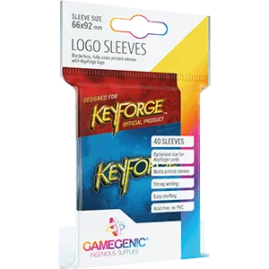 KeyForge Logo Sleeves - Blue (66x92mm) - ZZGames.dk