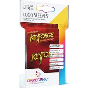 KeyForge Logo Sleeves - Red (66x92mm) - ZZGames.dk