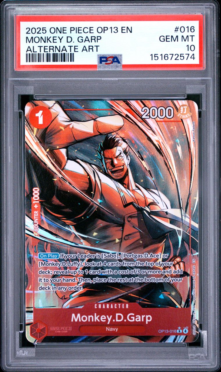 
                  
                    One Piece OP13 – Monkey D. Garp (Alternate Art) #016
                  
                