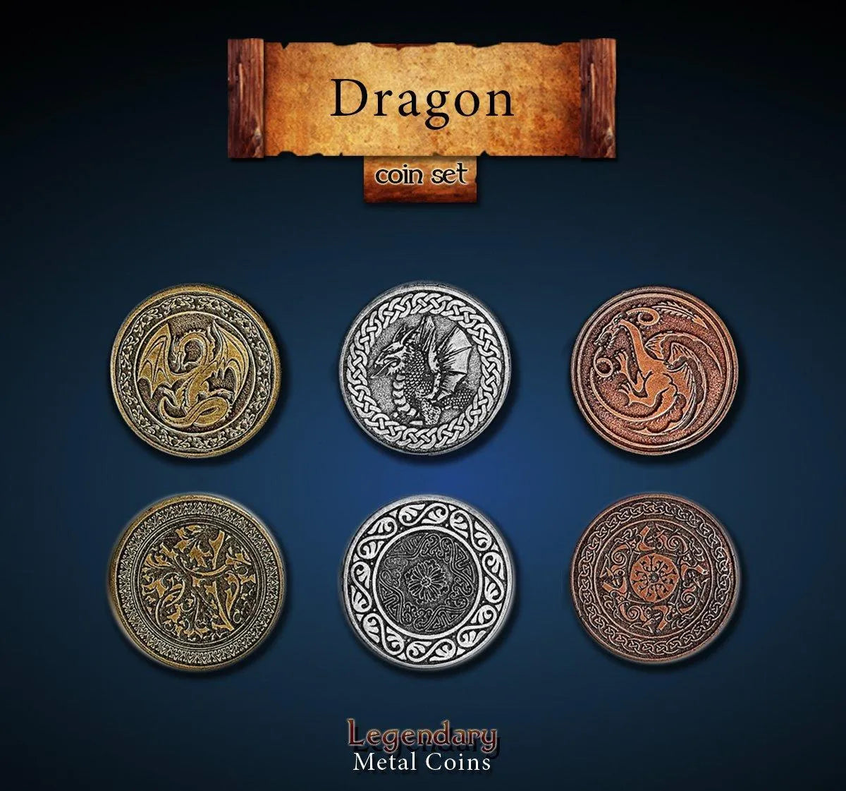 Legendary Metal Coins: Dragon - ZZGames.dk