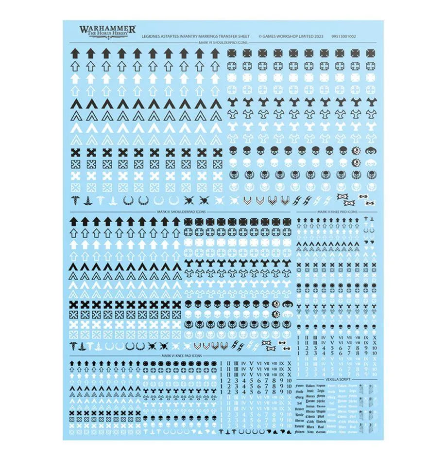 LEGIONES ASTARTES INFANTRY MARKINGS TRANSFER SHEET - ZZGames.dk