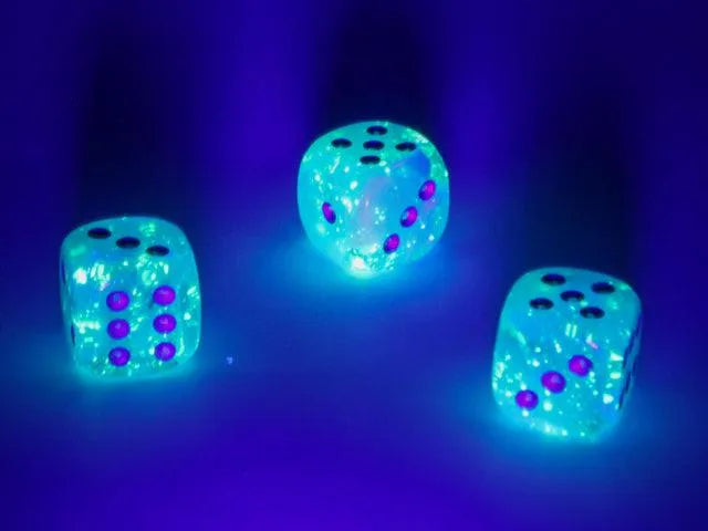 Luminary 12mm d6 Dice Block - Sky/silver - ZZGames.dk