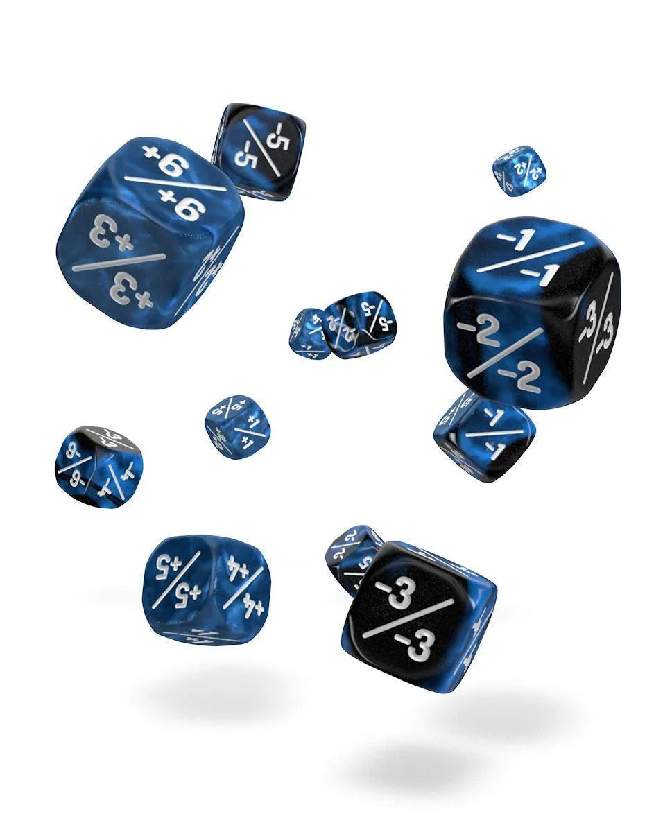 MARBLE/GEMIDICE: Positive & Negative - Blue 12mm (14 pcs) - ZZGames.dk