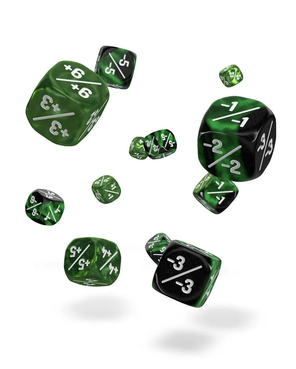 MARBLE/GEMIDICE: Positive & Negative - Green 12mm (14 pcs) - ZZGames.dk