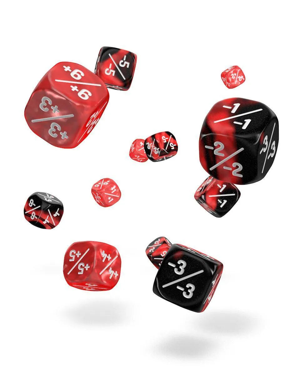 MARBLE/GEMIDICE: Positive & Negative - Red 12mm (14 pcs) - ZZGames.dk