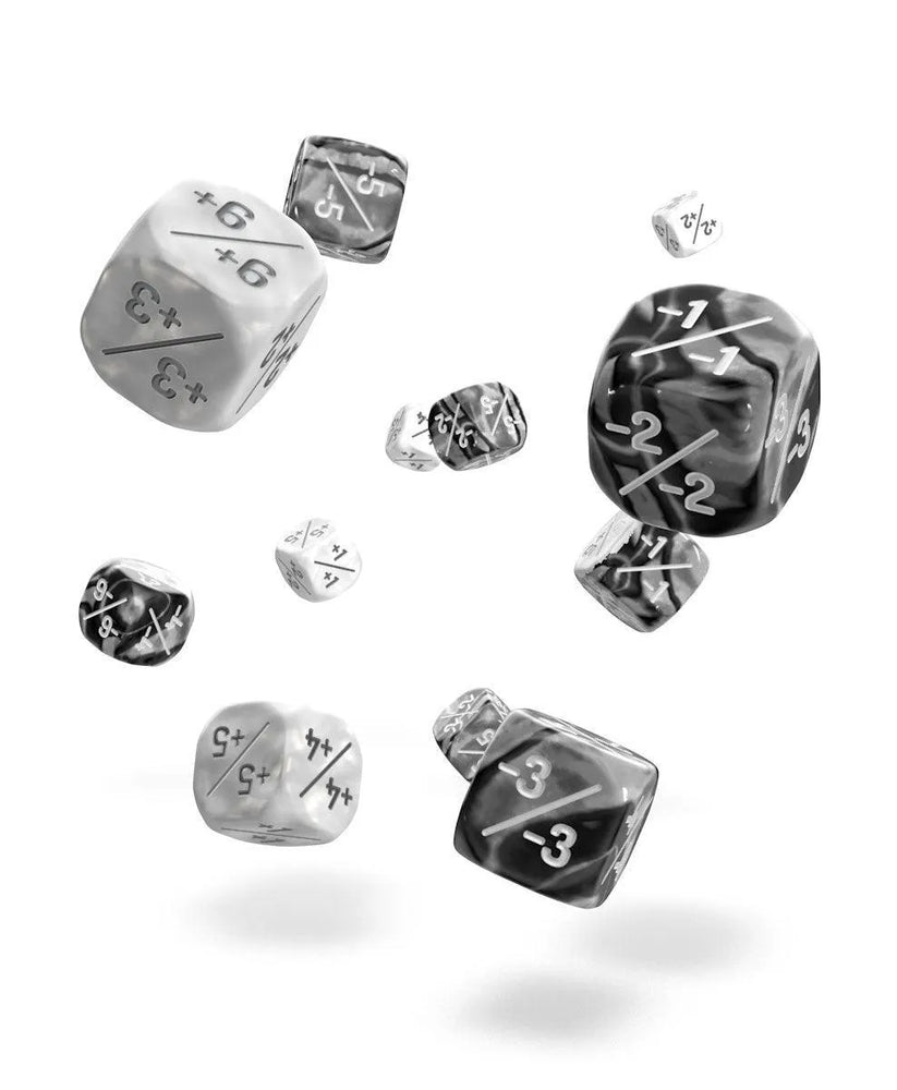 MARBLE/GEMIDICE: Positive & Negative - White 12mm (14 pcs) - ZZGames.dk