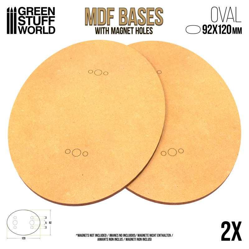 MDF Bases - Oval 92x120mm x2 - ZZGames.dk