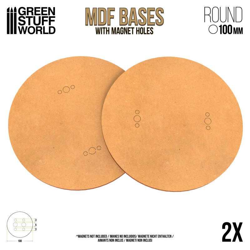 MDF Bases - Round 100mm x2 - ZZGames.dk