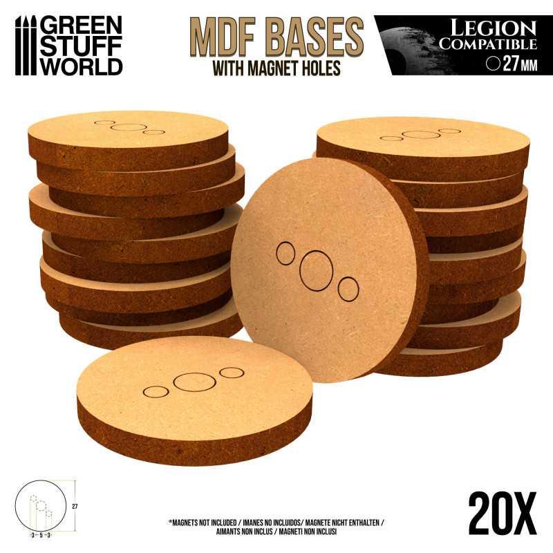 MDF Bases - Round 27mm (Legion) x20 - ZZGames.dk