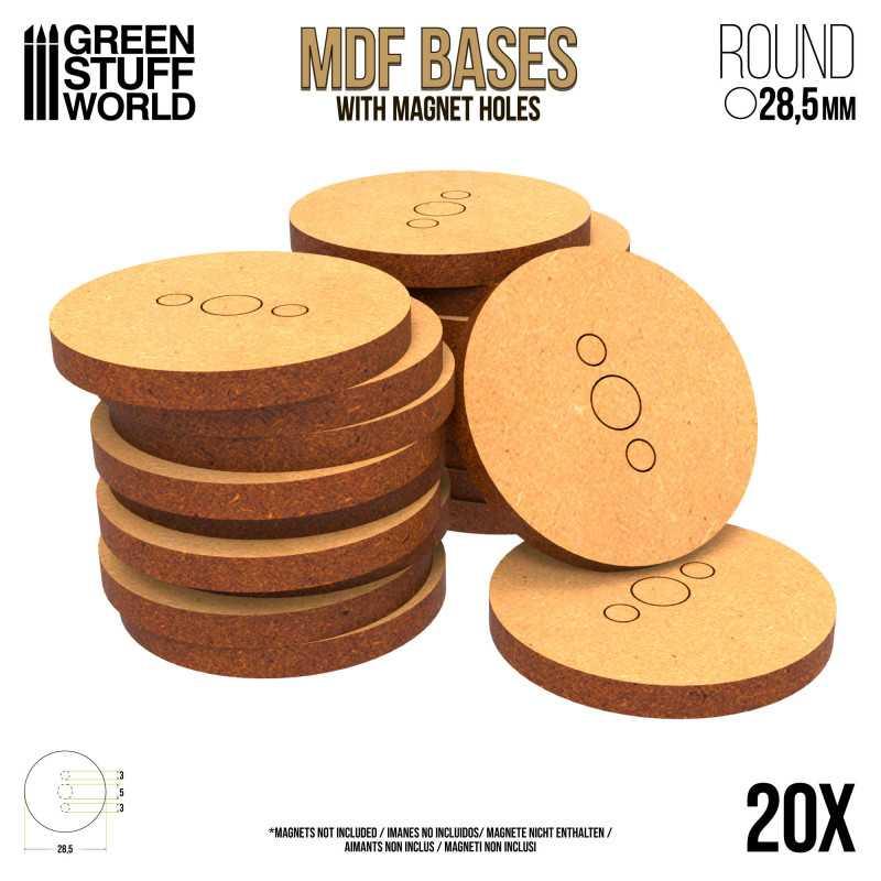MDF Bases - Round 28,5mm x20 - ZZGames.dk