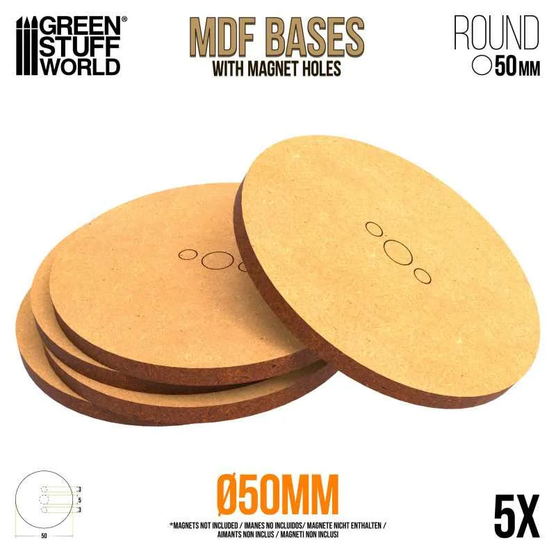 MDF Bases - Round 50mm x5
