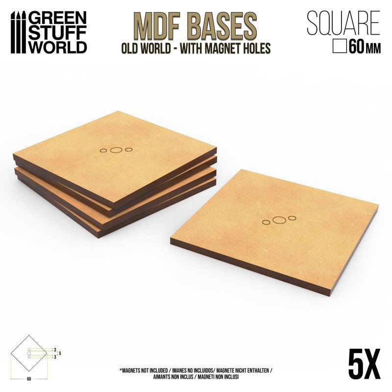 MDF Bases - Square 60mm x5 - ZZGames.dk