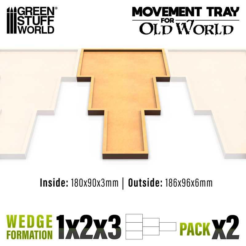 MDF Movement Trays 180x90mm 1x2x3 (Old World) - ZZGames.dk