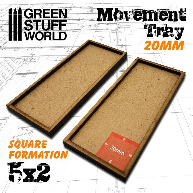 MDF Movement Trays 20mm 5x2 - ZZGames.dk