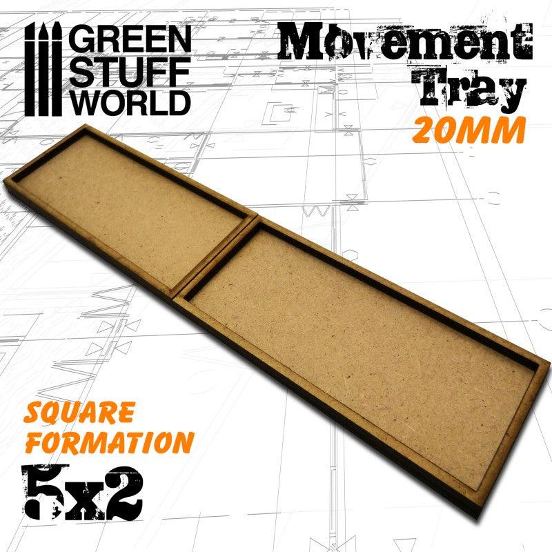 MDF Movement Trays 20mm 5x2 - ZZGames.dk
