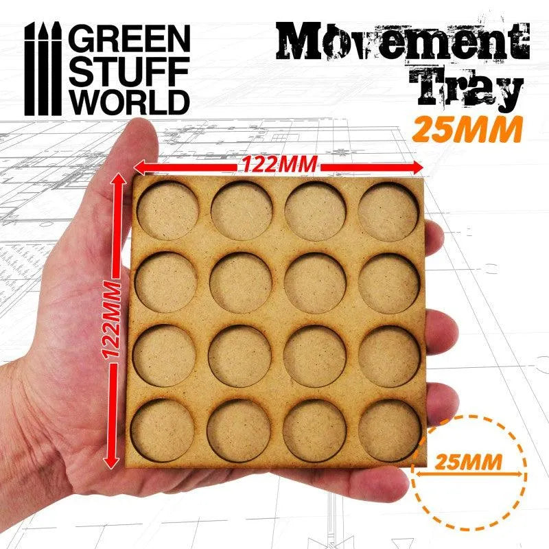 MDF Movement Trays 25mm 4x4 - Skirmish Lines - ZZGames.dk