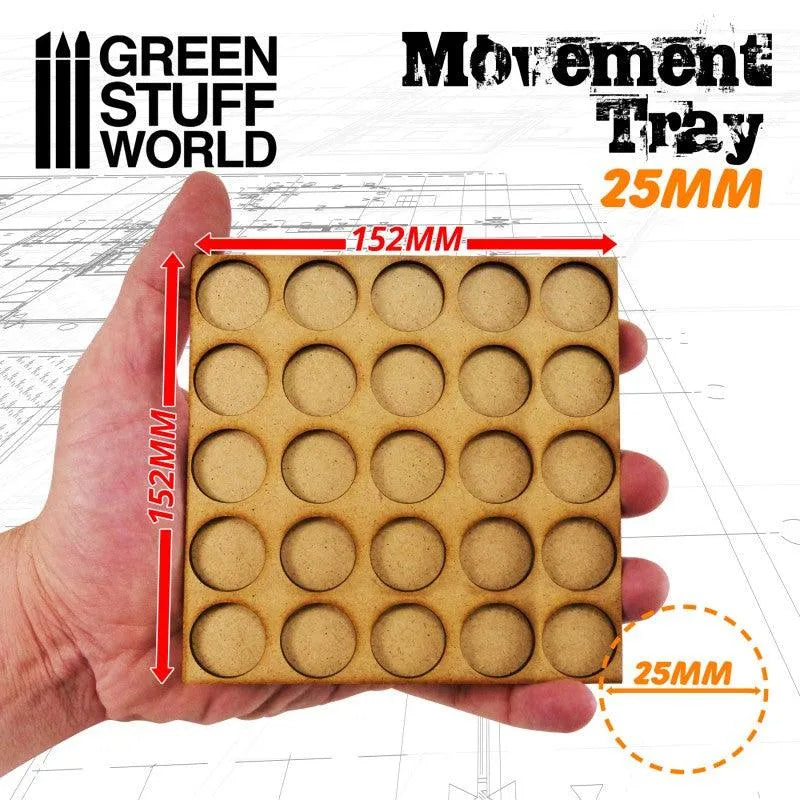 MDF Movement Trays 25mm 5x5 - Skirmish Lines - ZZGames.dk