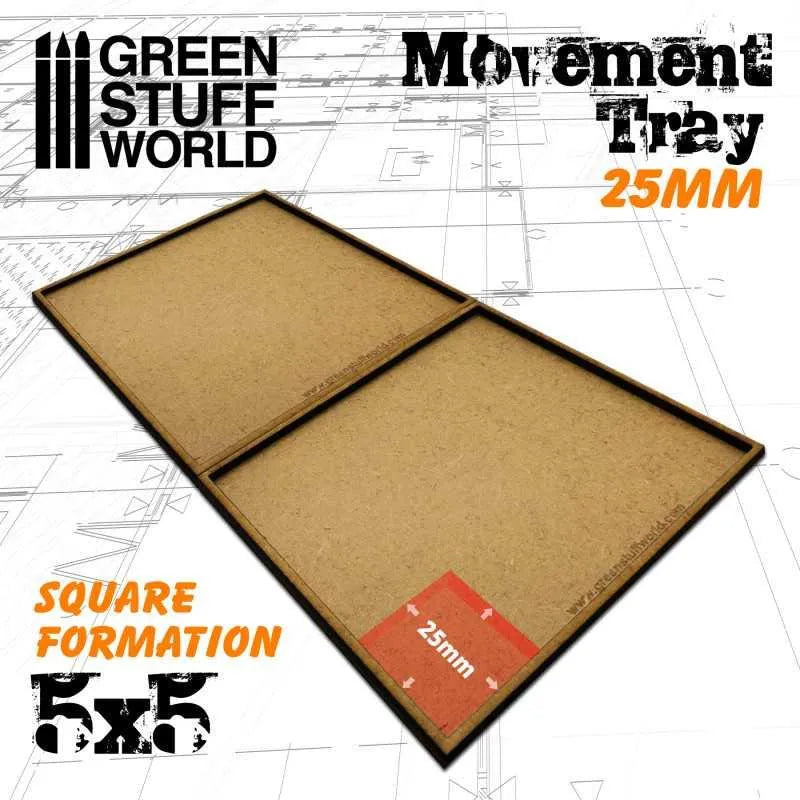 MDF Movement Trays 25mm 5x5 - ZZGames.dk