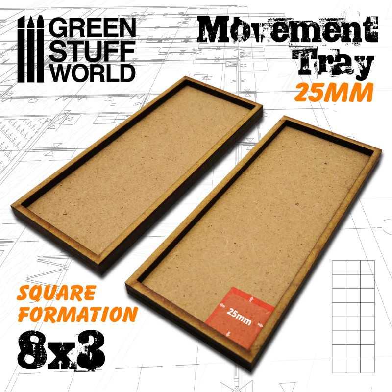 MDF Movement Trays 25mm 8x3 - ZZGames.dk