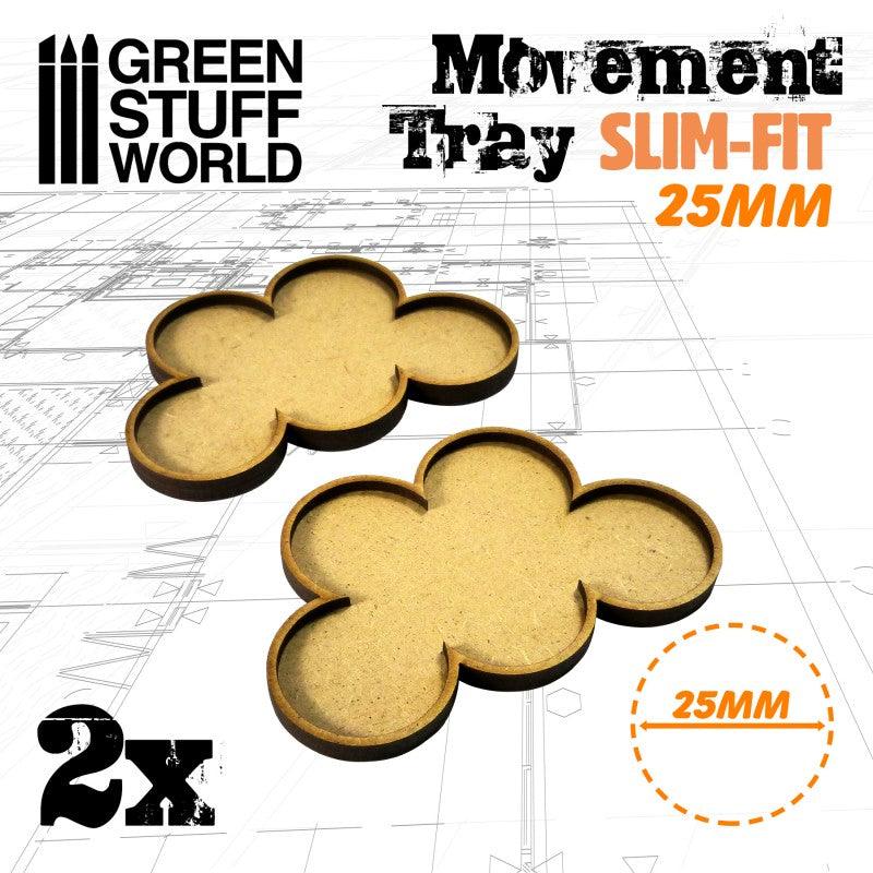 MDF Movement Trays 25mm x 5 - SLIM-FIT - ZZGames.dk