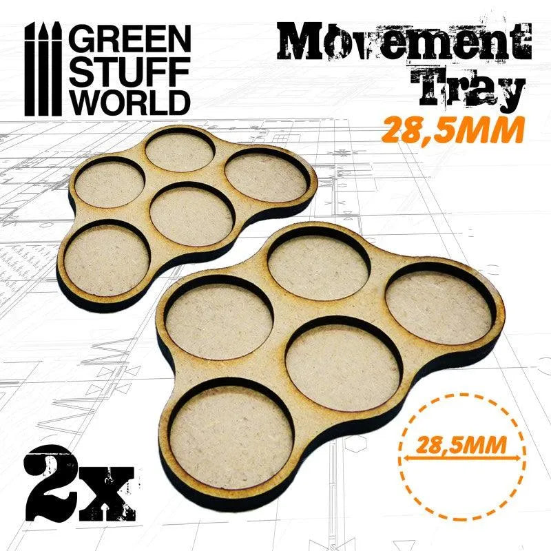 MDF Movement Trays 28,5mm x5 - Skirmish - ZZGames.dk