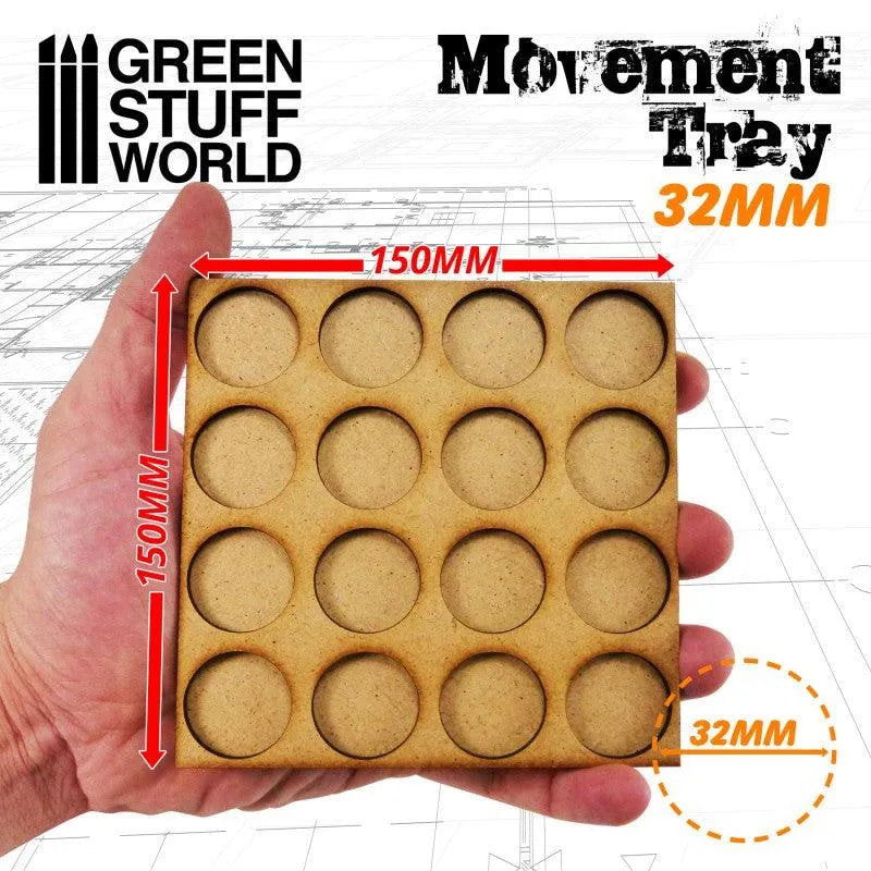 MDF Movement Trays 32mm 4x4 - Skirmish Lines - ZZGames.dk