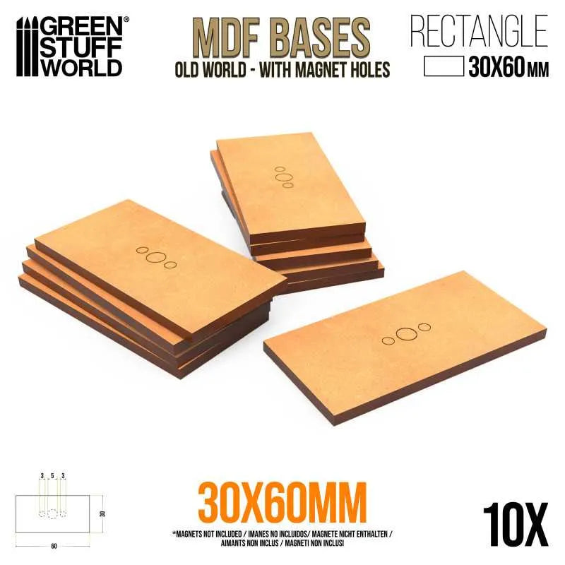 MDF Bases - Rectangle 30x60mm x10