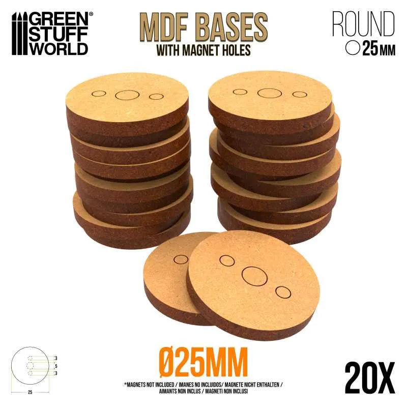 MDF Bases - Round 25mm x20